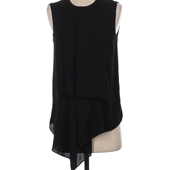 BCBG Max Azria Black Silk Blouse – Classic Luxe Essential - Picture 1 of 3